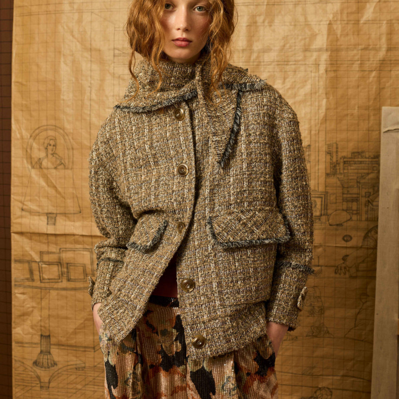 Cazadora topo con desflecado