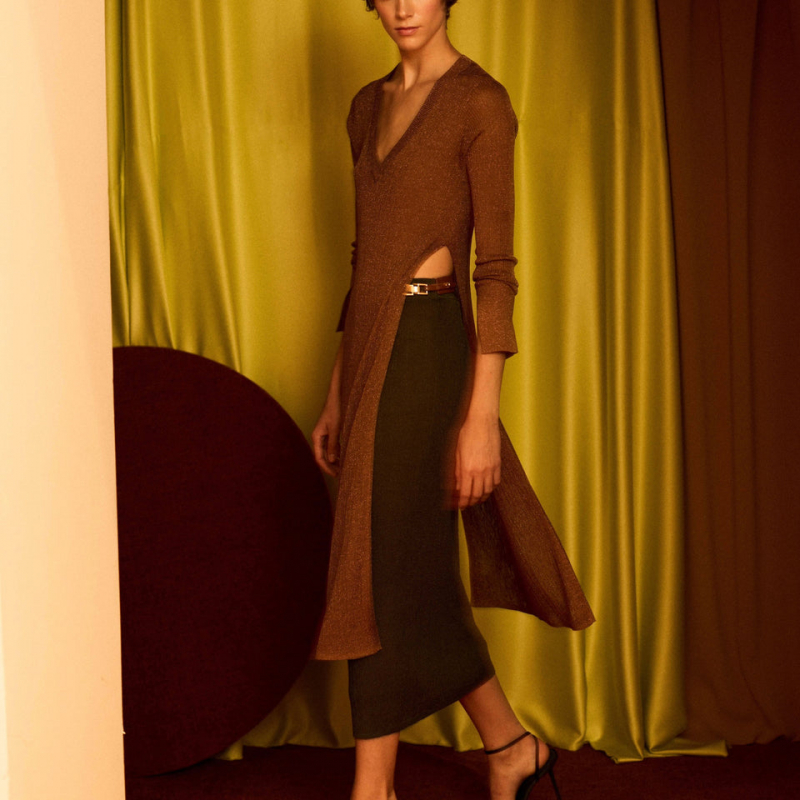 Falda lurex con canalé