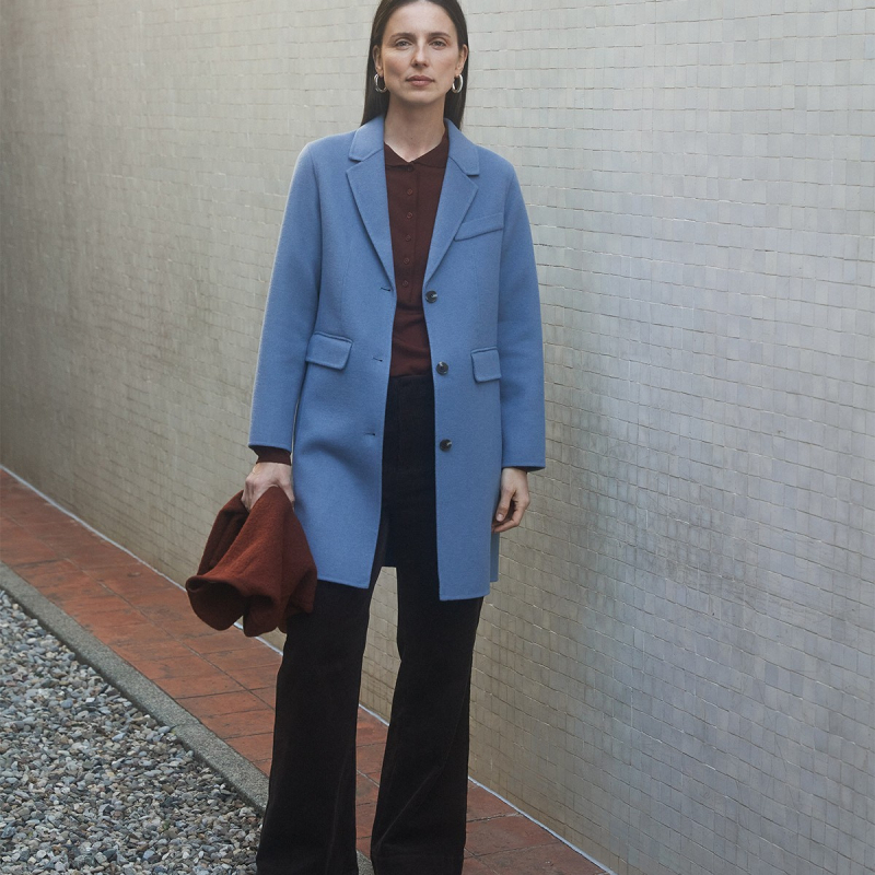 Abrigo midi mezcla lana