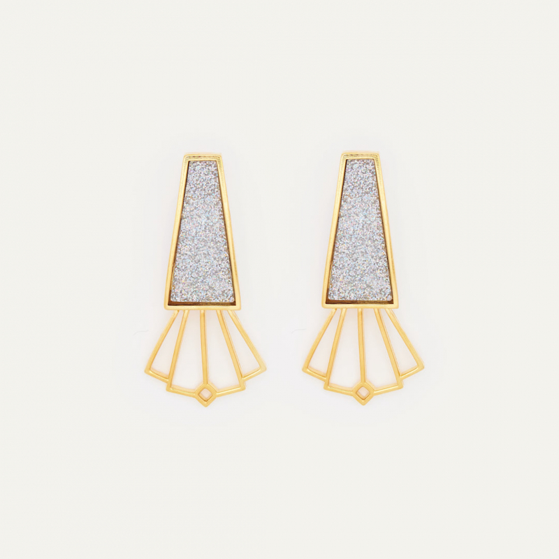 Pendientes Catalina purpurina