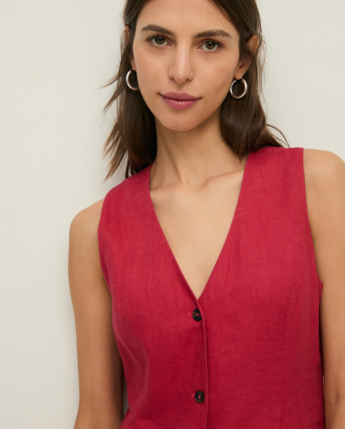 Vestido corto lino - Imagen 5