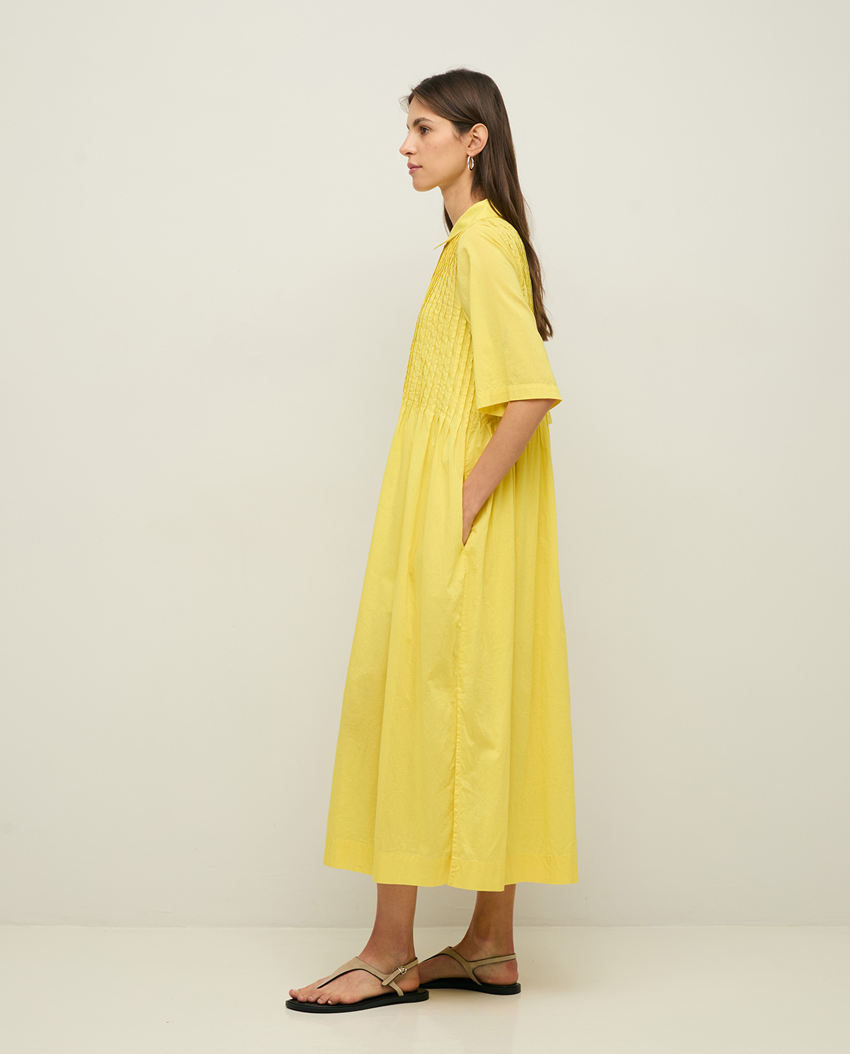 Vestido camisero largo fluido - Imagen 13