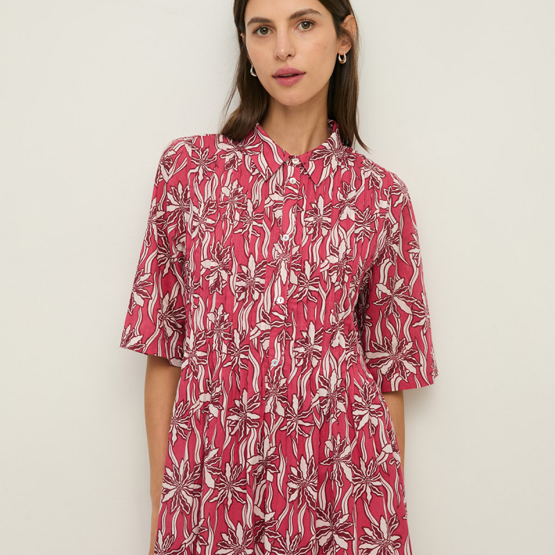 Vestido camisero largo fluido