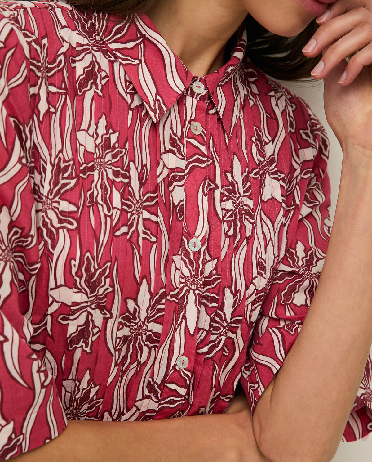 Vestido camisero largo fluido - Imagen 8