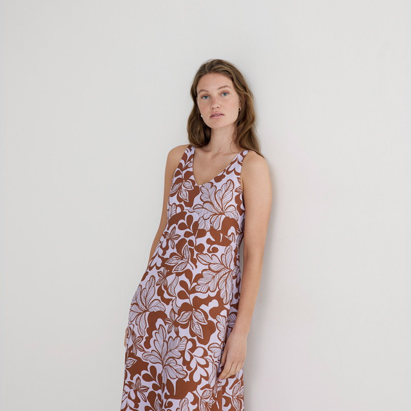 Vestido largo estampado