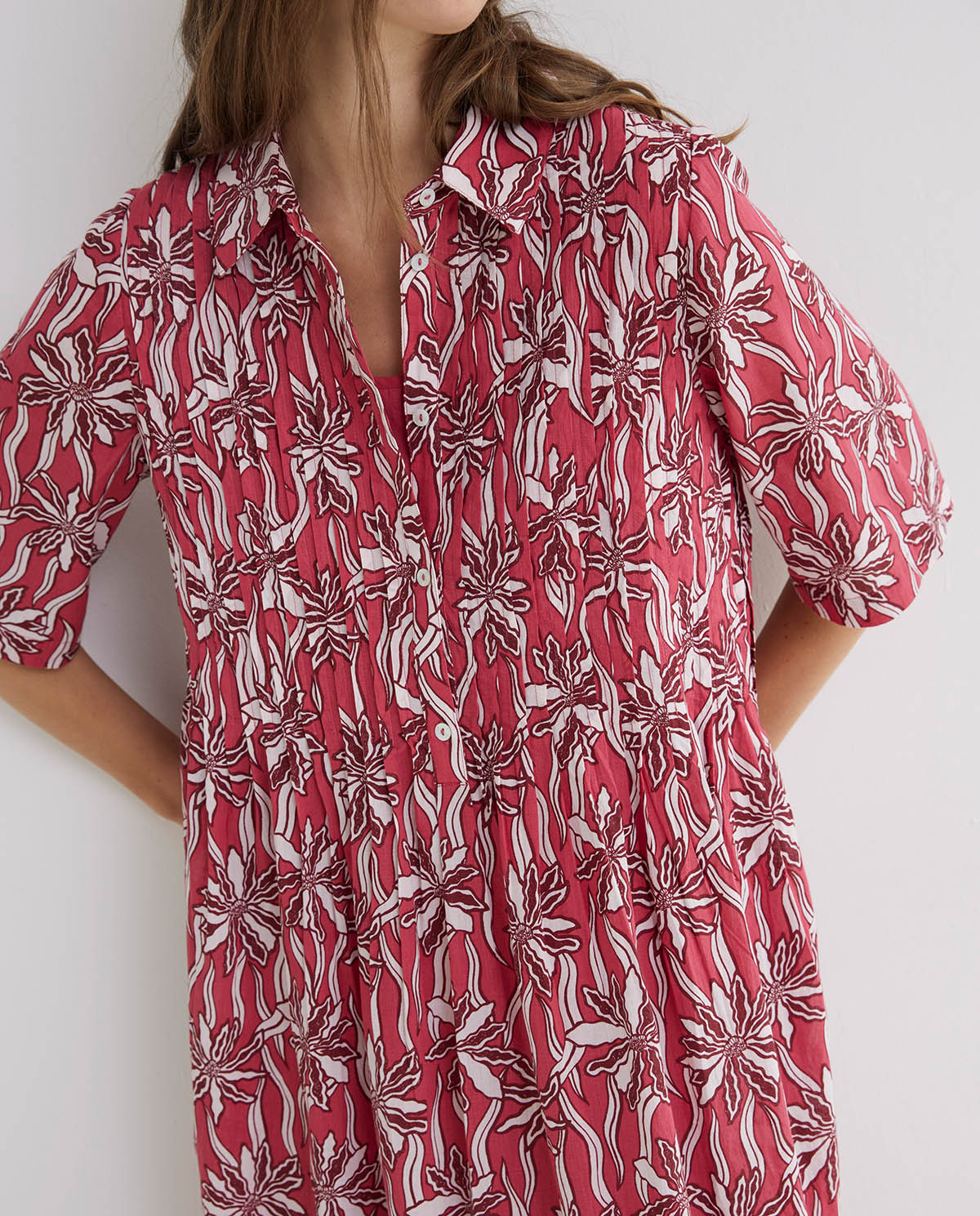 Vestido camisero largo fluido - Imagen 7