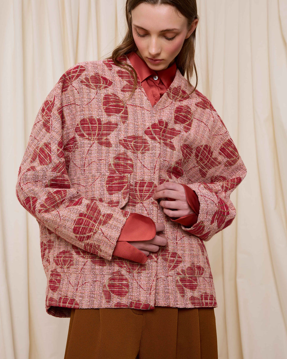 Cazadora rosa flores