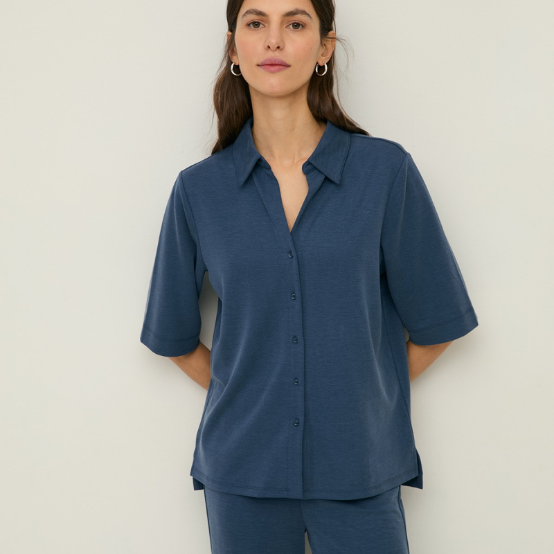 Camisa fluida manga corta