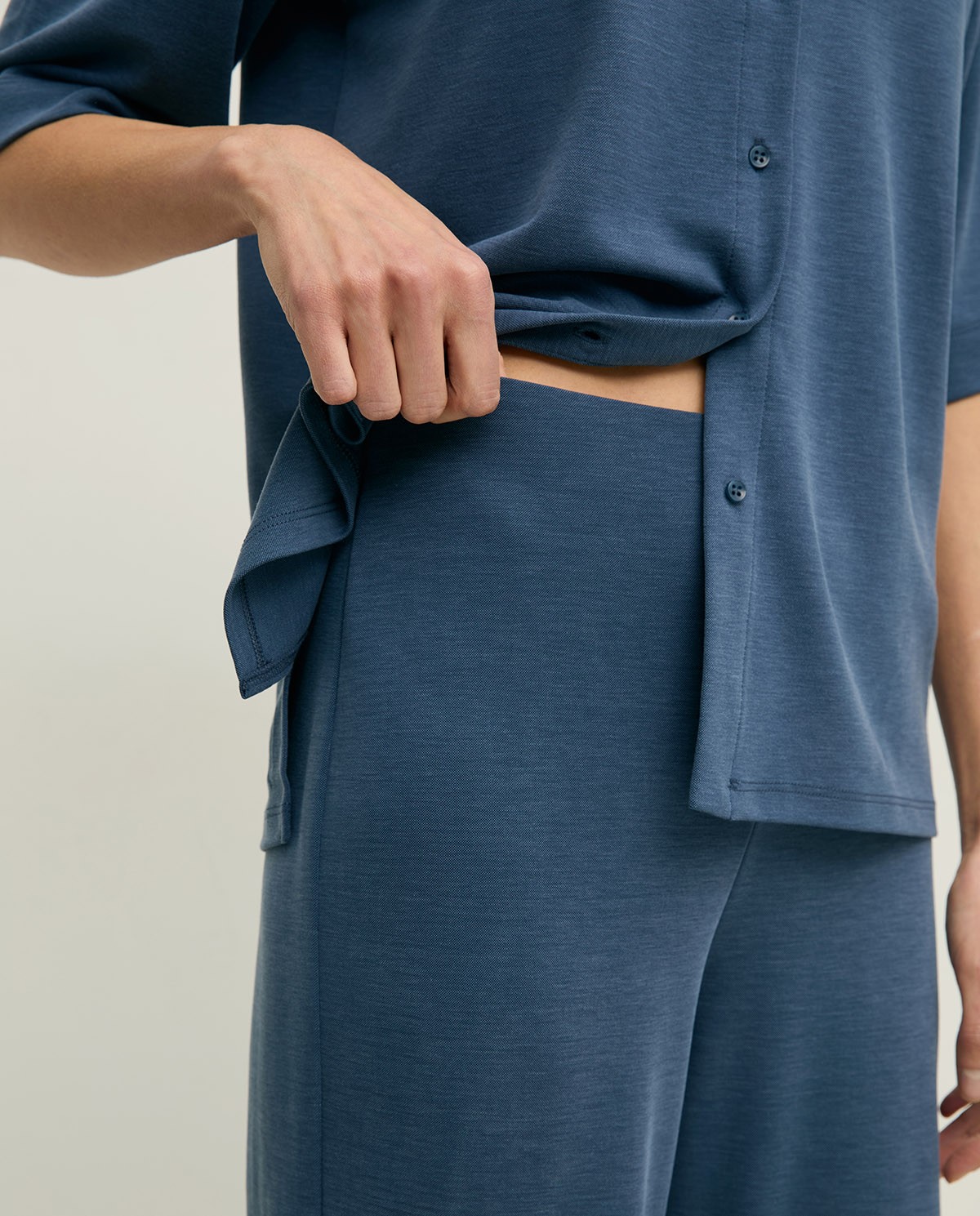 Pantalón wide leg cintura elástica - Imagen 7