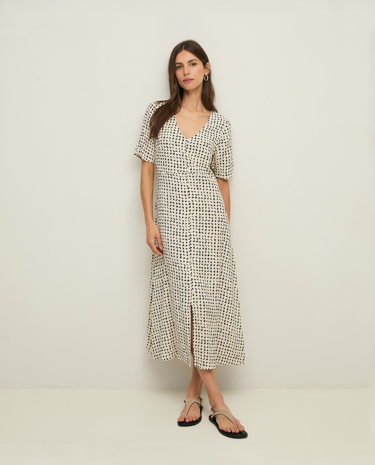 Vestido midi viscosa