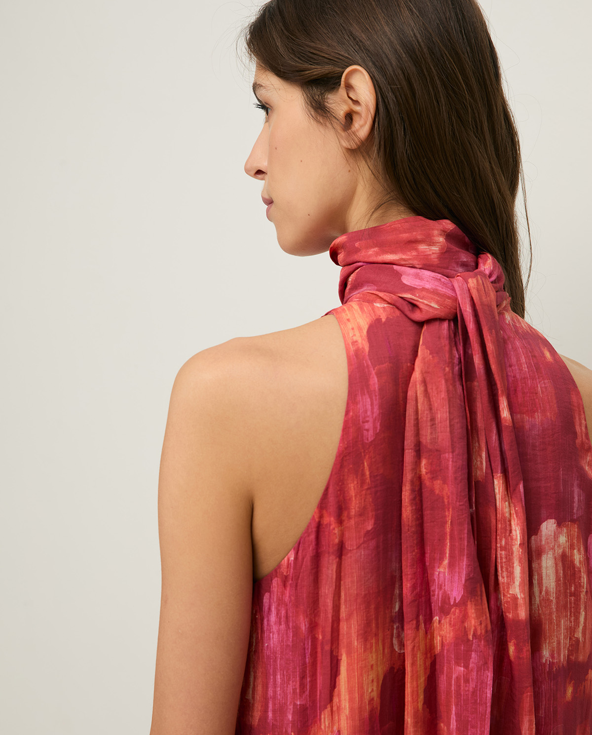 Vestido largo escote halter - Imagen 4