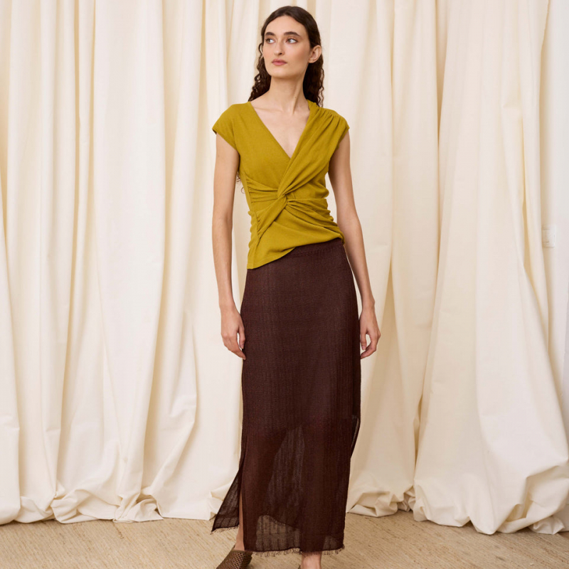 Falda lurex chocolate