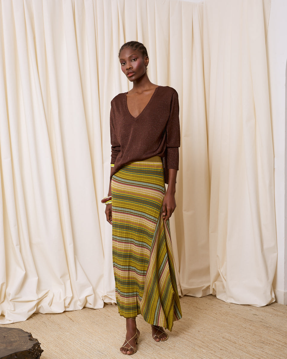 Falda larga asimétrica rayas - Imagen 2