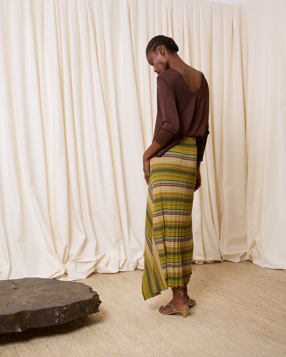 Falda larga asimétrica rayas - Imagen 4