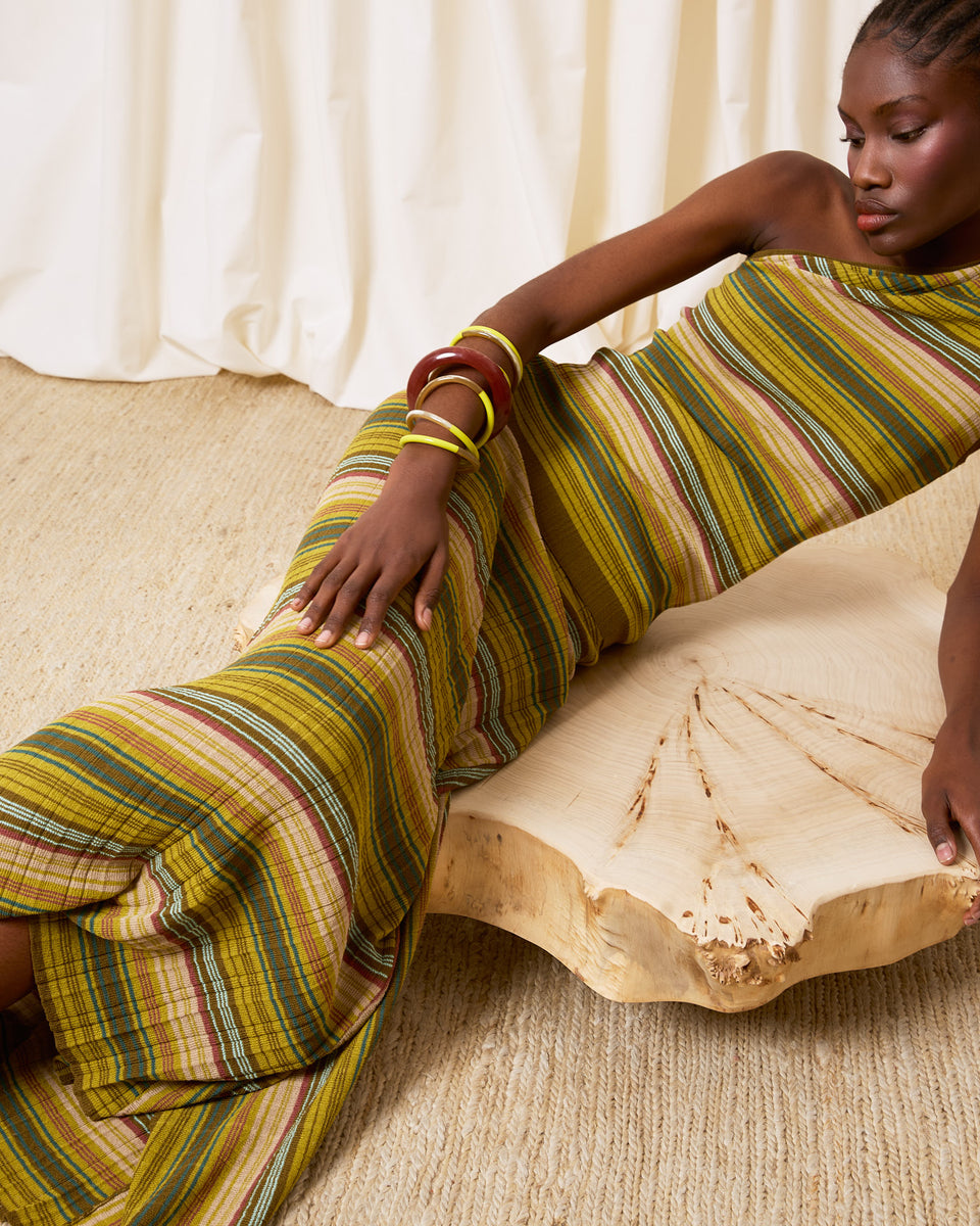 Falda larga asimétrica rayas