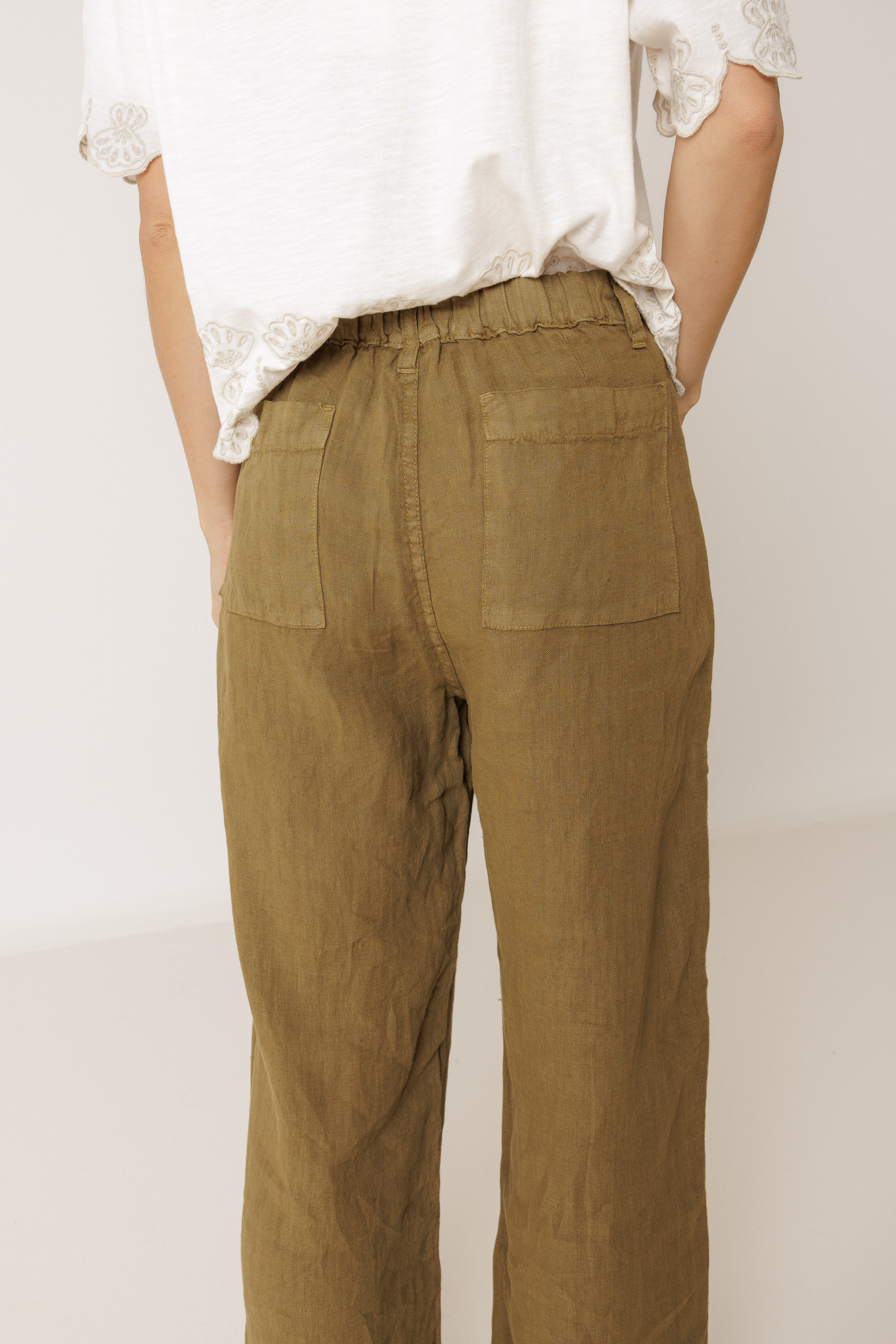 Pantalón fluido lino - Imagen 3