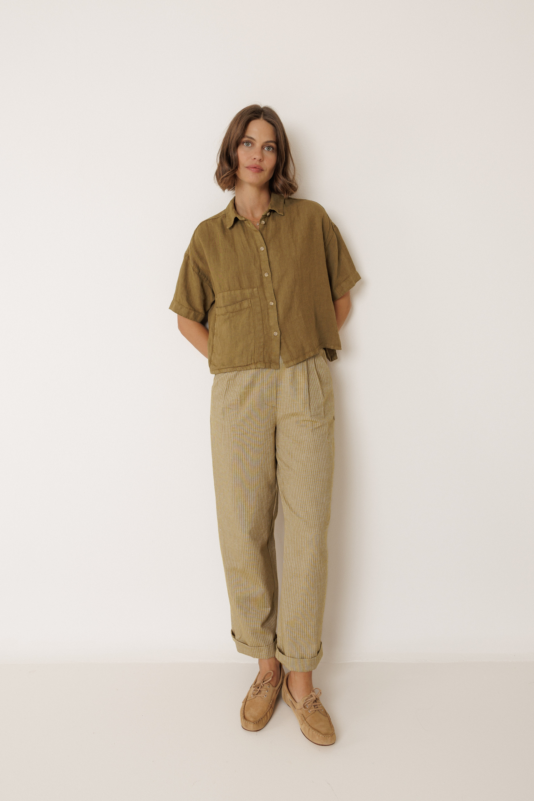 Camisa crop lino - Imagen 3