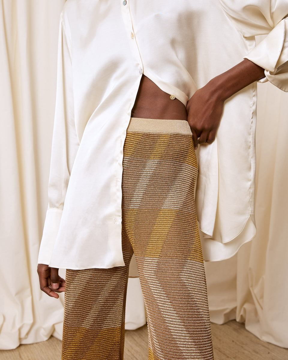 Pantalón lurex multicolor dorado - Imagen 5