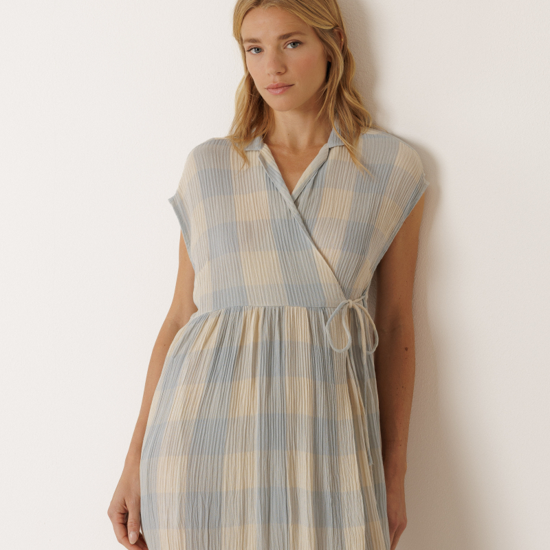 Vestido cruzado Vichy