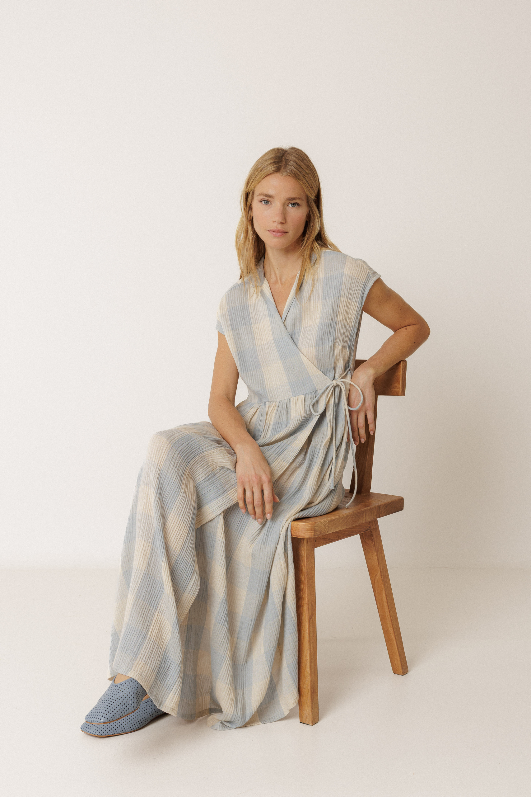 Vestido cruzado Vichy - Imagen 3