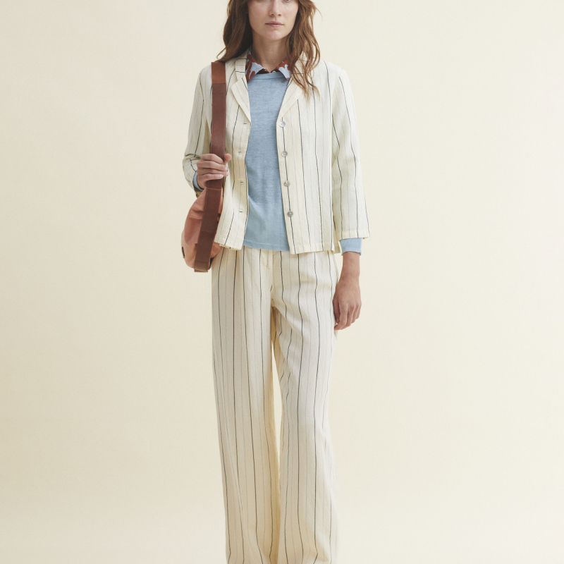 Pantalón rayas tencel