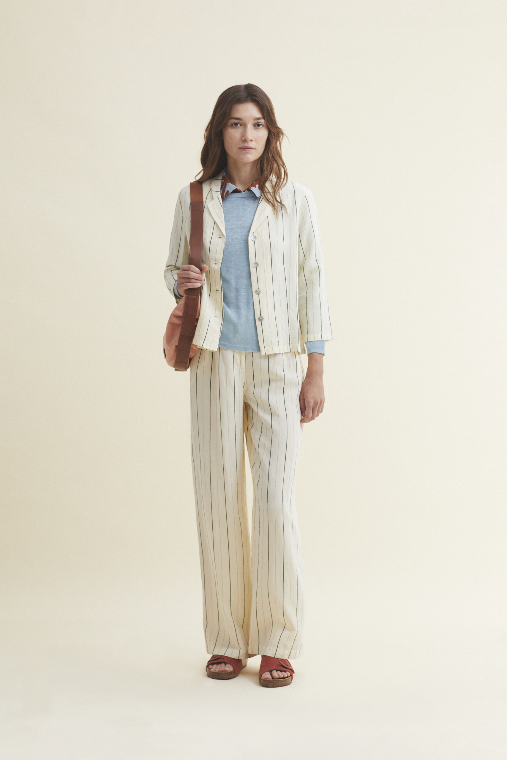 Pantalón rayas tencel