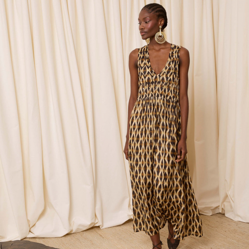 Vestido midi geométrico