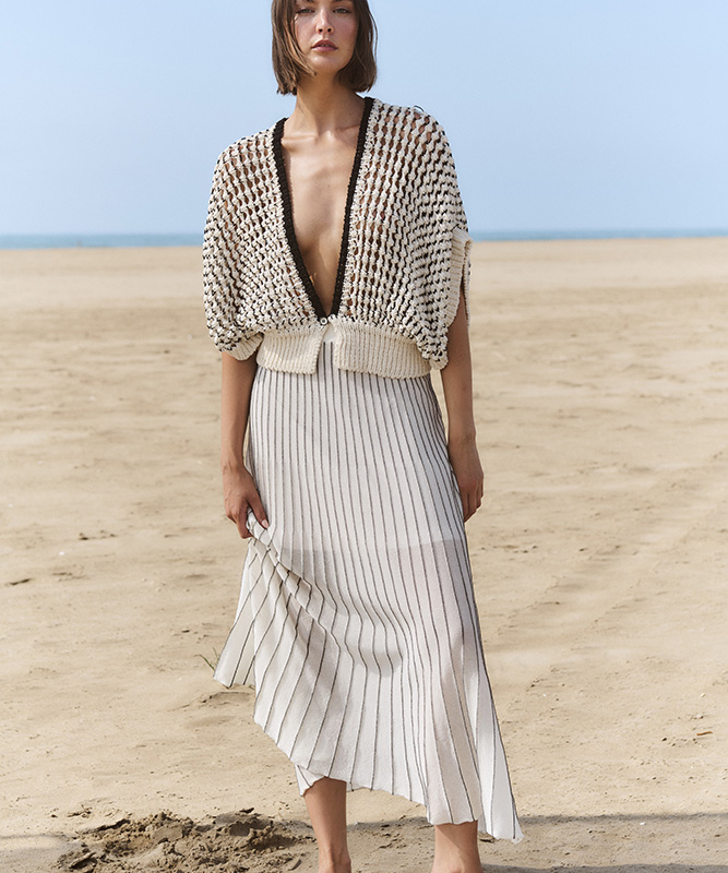 Falda radial bicolor