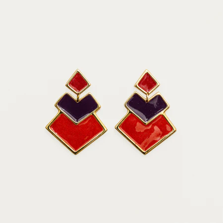 Pendientes burdeos