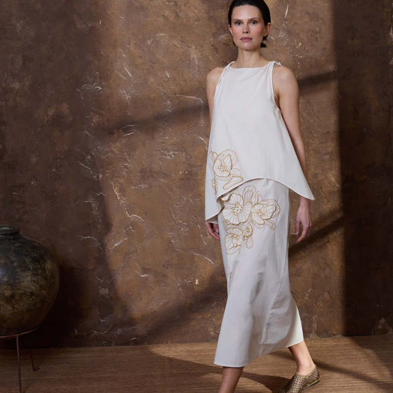 Vestido midi crudo