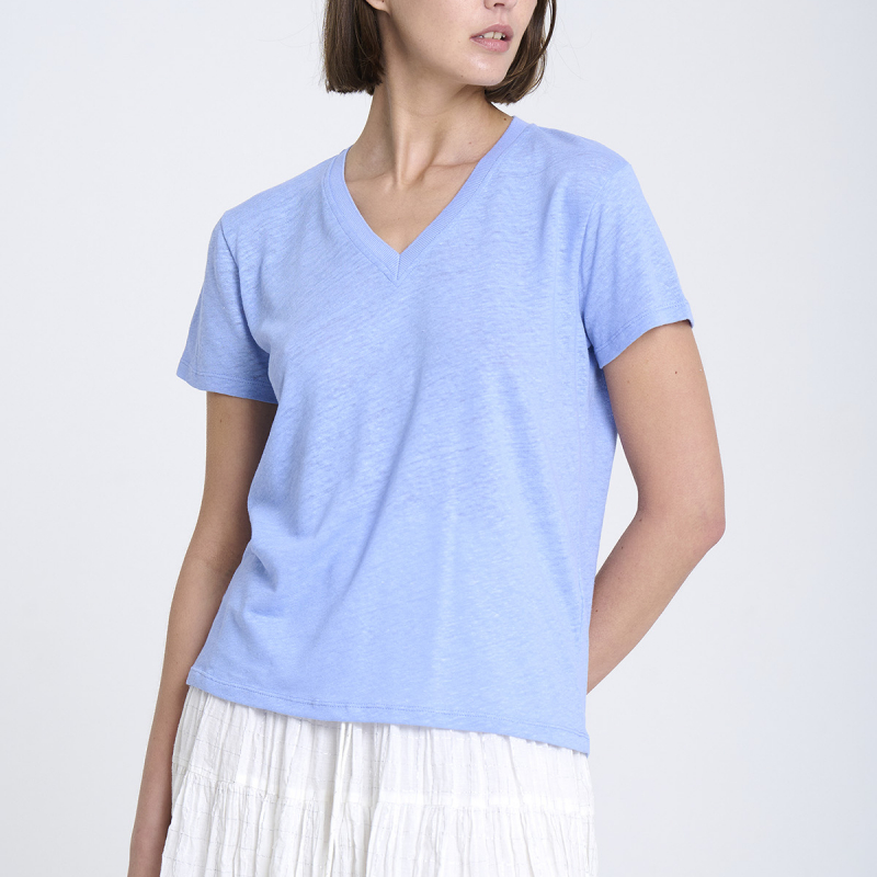 Camiseta escote en V manga corta