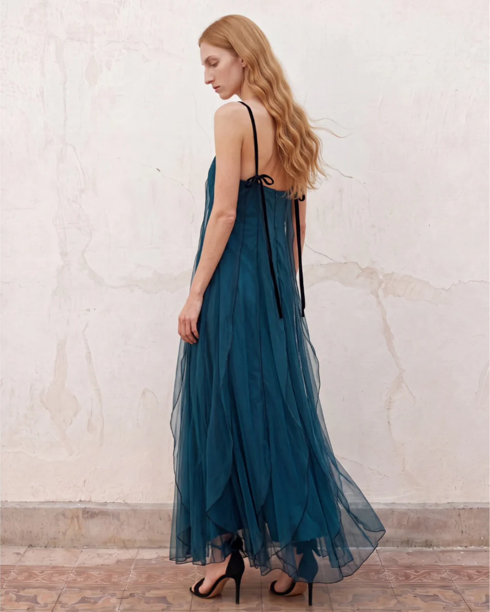 Vestido de tul azul - Imagen 3