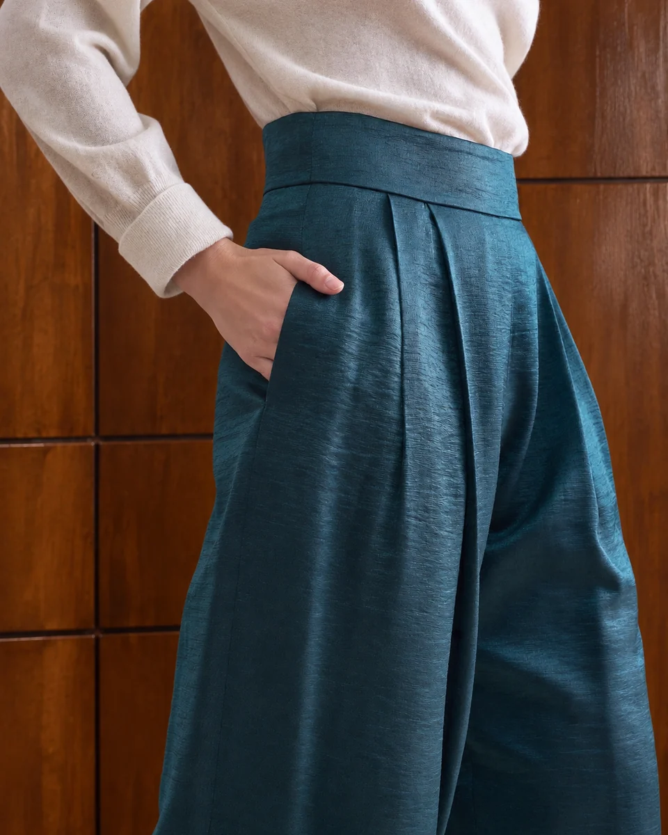 Pantalón de pinzas brillante - Imagen 5