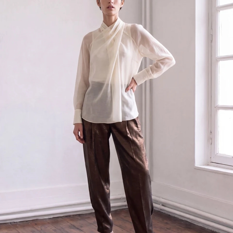 Blusa cuello cruzado
