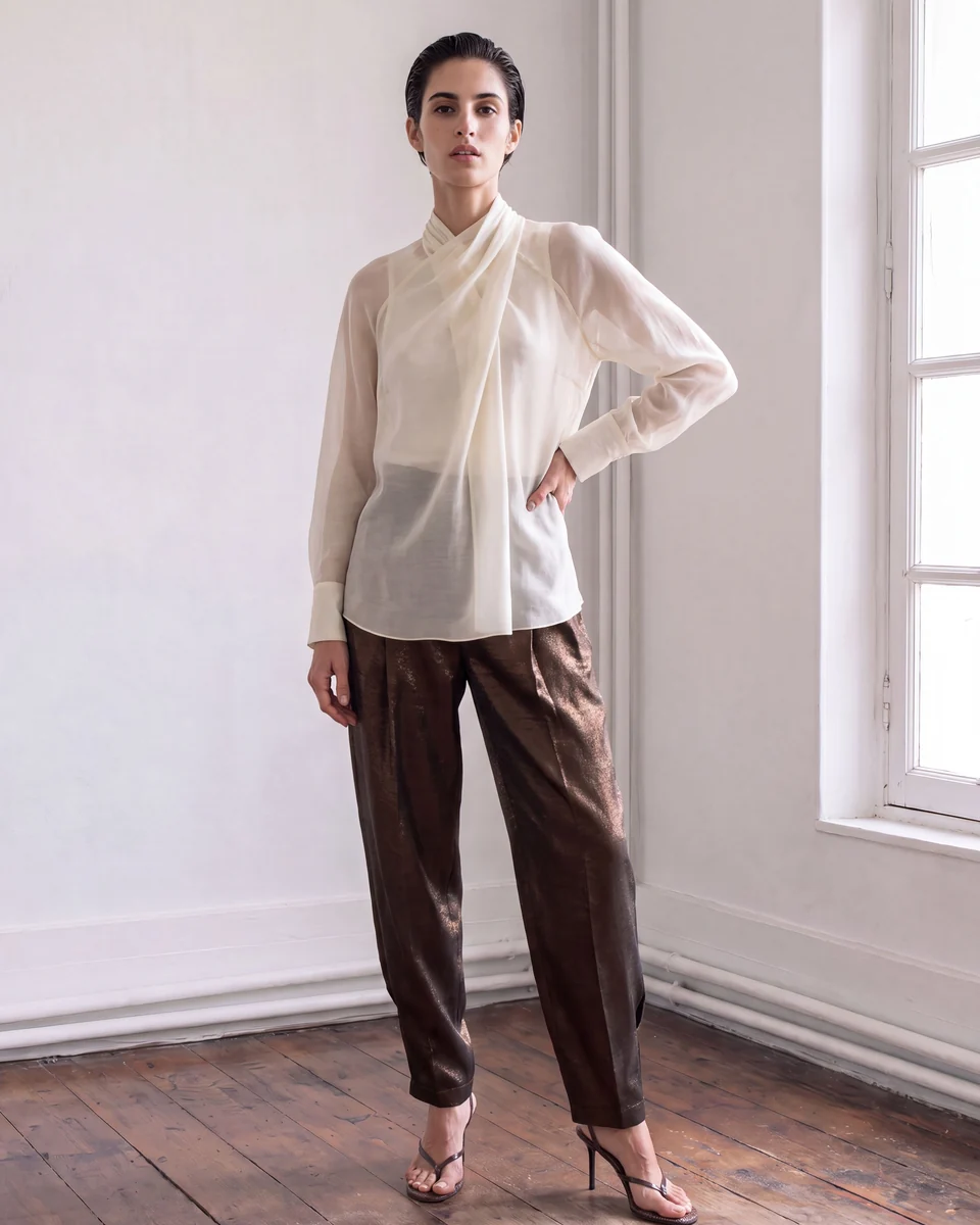 Blusa cuello cruzado
