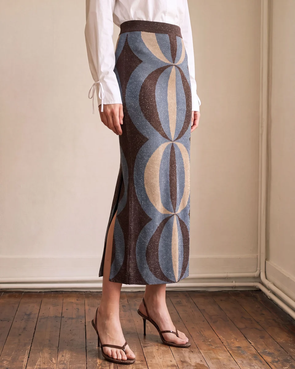 Falda de jacquard en lurex - Imagen 2
