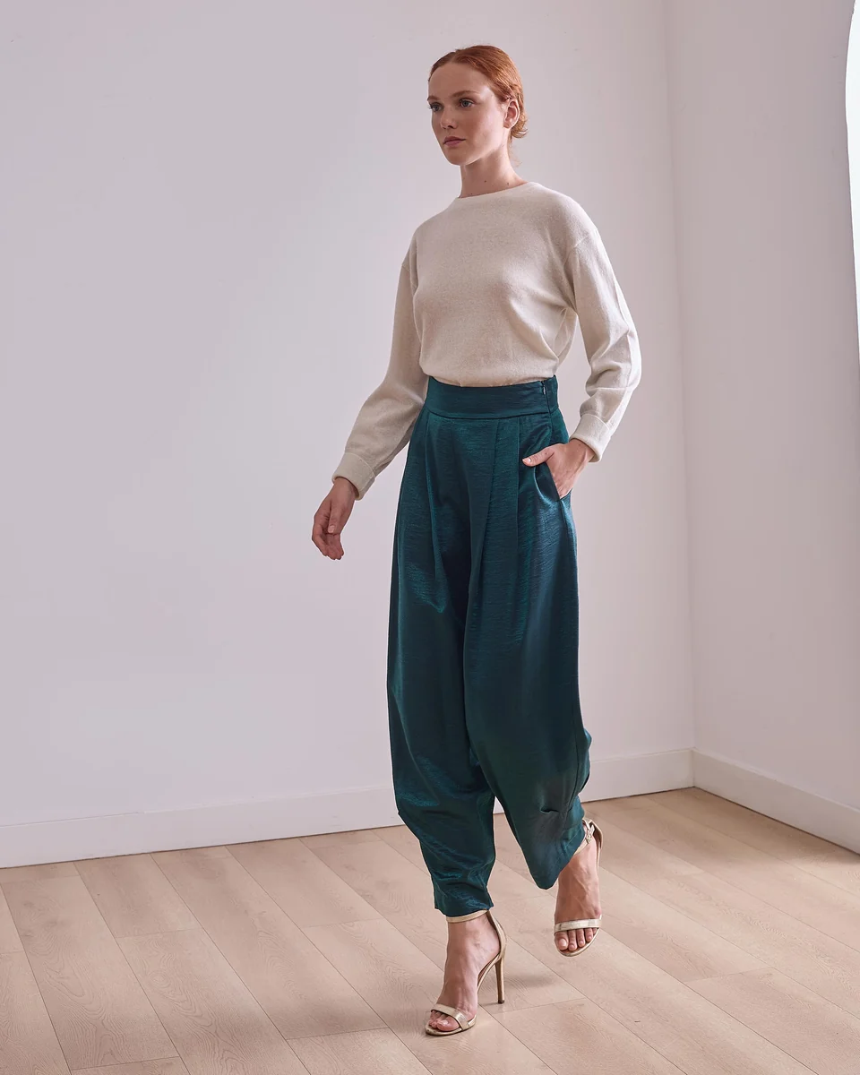Pantalón de pinzas brillante - Imagen 4